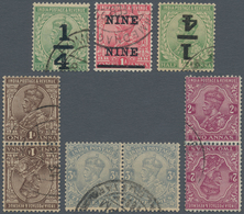 Indien: 1911-33 Six Varieties, With 1921 "NINE NINE" Ovpt. Error On 9p. On 1a., 1911 3p. Grey With " - 1852 Sind Province