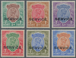 Indien - Dienstmarken: 1912-13 KGV. High Values 1r. To 25r., Wmk Star, Optd. "SERVICE", Mint Very Li - Dienstmarken