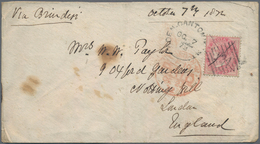 Indien - Used Abroad: ADEN CANTONMENT 1872: Cover To England Franked By India 1868 8a. Pale Rose, Ti - Sonstige & Ohne Zuordnung