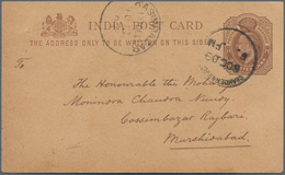 Indien - Used Abroad: 1903 CHANDERNAGORE, FRENCH INDIA: Indian Postal Stationery Card KEVII. ¼a. Bro - Sonstige & Ohne Zuordnung