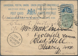 Indien - Ganzsachen: 1882 Postal Stationery Card 1½a. Blue Used From Ellichpur To Holloway, London V - Ohne Zuordnung