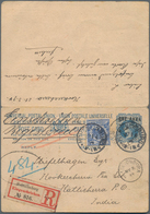 Indien - Ganzsachen: 1894, Postal Stationery Double Card 1a+1a On 1½a+1½a Blue, Used From Katlicherr - Ohne Zuordnung