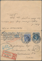 Indien - Ganzsachen: 1894, Postal Stationery Double Card 1a+1a On 1½a+1½a Blue, Used From Katlicherr - Unclassified