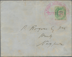 Indien - Flugpost: 1911 First Aerial Post Allahabad-Naini: Cover To Nagpur Franked By KEVII. ½a. Gre - Airmail