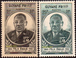 Détail De La Série - Gouverneur - Général Félix Eboué ** Guyane N° 180 Et 181 - 1945 Gouverneur-Général Félix Éboué