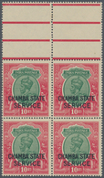 Indien - Konventionalstaaten: CHAMBA-Officials 1939, KGV. 2r., 5r. And 10r. Each In Blocks Of Four W - Autres & Non Classés