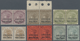 Indien - Konventionalstaaten: GWALIOR 1885-97, Six QV Values With Long And Short Hindi Inscription, - Sonstige & Ohne Zuordnung