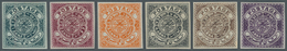 Indien - Feudalstaaten: HYDERABAD: 1905, 'POSTAGE' Issue 1a. To 12a. Set Of Six Imperforate PROOFS I - Sonstige & Ohne Zuordnung