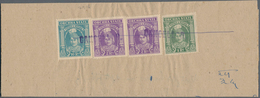 Indien - Feudalstaaten: ORCHHA 1939-42 10r. Turquoise-green, 2r. Violet (2) And 1r. Grey-green Used - Sonstige & Ohne Zuordnung