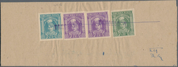 Indien - Feudalstaaten: ORCHHA 1939-42 10r. Turquoise-green, 2r. Violet (2) And 1r. Grey-green Used - Autres & Non Classés
