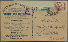 Irak: 1918, 1 A. On 20 Pa. And 1/2 A. On 10 Pa. Green Tied By Cds. "BASE POST OFFICE...31.DEC.18" To - Irak