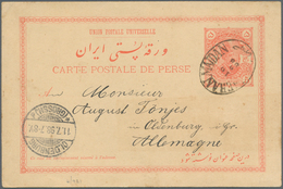 Iran: 1896-98, Two Used Postal Stationery Cards, Both Addressed To Germany With Arrival Marks, Some - Iran