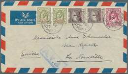 Jordanien: 1942/47, Two Covers With Nice Franking To Switzerland, One Of Them With Unusal Censorship - Jordanie