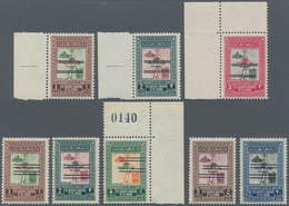 Jordanien: 1953, Overprinted Definitives Eight Different Values With DOUBLE Overprint Of Bars In Cen - Jordanien