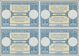 Kambodscha: 1955 (approx). International Reply Coupon 4,00 Riels (London Type) In An Unused Block Of - Kambodscha