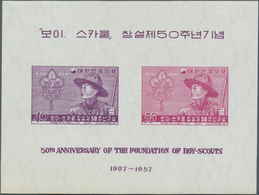 Korea-Süd: 1957, Boy Scouts S/s, Mint Never Hinged, Guarantee Sign (Michel Cat. 4200.-) - Korea (Süd-)