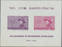 Korea-Süd: 1957, Boy Scouts S/s, Mint Never Hinged, Guarantee Sign (Michel Cat. 4200.-) - Corée Du Sud