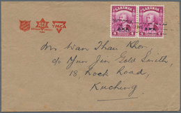 Labuan: 1945/1946, Two 'Salvation Army/ACF/YMCA' Envelopes Used From Labuan, With 1945 Cover To Kuch - Autres & Non Classés