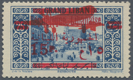 Libanon: 1929, Airmails 15pi. On 25pi. "Small Cipher 15", Fresh Colour, Well Perforated, Mint O.g. P - Libanon