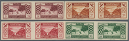 Libanon: 1936, Tourism And Sports Complete Set Of 8 Imperf Pairs, Mint Light Hinged, Very Fine, A Ve - Libanon