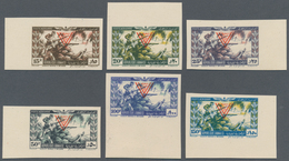 Libanon: 1946, 1st Anniversary Of WWII Victory Complete Set Of 14 PROOFS Incl. Airmails In UNISSUED - Liban