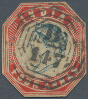 Malaiische Staaten - Straits Settlements: 1854-55 Indian Lithographed 4a. Blue & Red, Head Die III, - Straits Settlements