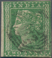 Malaiische Staaten - Straits Settlements: 1854 India 2a. Green Used In Singapore And Cancelled By Oc - Straits Settlements