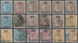 Malaiische Staaten - Straits Settlements: 1867 Crown & New Currency Overprints: Group Of 18 Stamps, - Straits Settlements