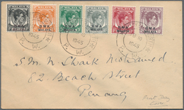 Malaiische Staaten - Britische Militärverwaltung: 1945 (19.10.), Six Different KGVI Stamps With 'BMA - Malaya (British Military Administration)