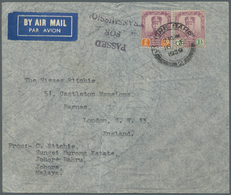 Malaiische Staaten - Johor: 1939 WWII Airmail Cover From Johore Bahru To England Flown On The "Pre-H - Johore