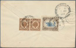 Malaiische Staaten - Kedah: 1923, 2 X 1 C Brown And 10 C Blue/sepia, Mixed Franking On Cover With Cd - Kedah