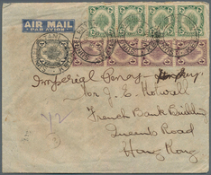 Malaiische Staaten - Kedah: 1936, Sungei Patani Foreign Air Mail : 1 C., 2 C. (strip-4), 4 C. (strip - Kedah