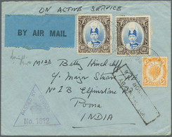 Malaiische Staaten - Kedah: 1941, 5 C Yellow And 2 X 10 C Ultramarine/sepia, Mixed Franking "On Acti - Kedah