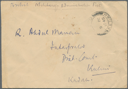 Malaiische Staaten - Kedah: BRITISH MILITARY ADMINISTRATION: 1945 (9.10.), Stampless Cover Of The Fr - Kedah