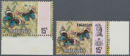 Malaiische Staaten - Kelantan: 1971, Butterfly 15c. 'Precis Orithya Wallacei' With BLACK OMITTED (Su - Kelantan