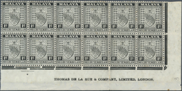Malaiische Staaten - Negri Sembilan: 1936, 1c. Black, Marginal Block Of Twelve (folded/separated) Fr - Negri Sembilan