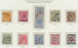 Malaiische Staaten - Pahang: 1894/1899 (ca.), ULU PAHANG: Six Straits Settlements QV Stamps Incl. On - Pahang