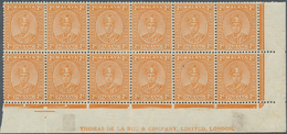 Malaiische Staaten - Pahang: 1940, 2c. Orange, Not Issued, Bottom Marginal Block Of Twelve With Impr - Pahang