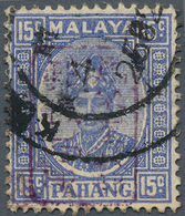 Malaiische Staaten - Pahang: Japanese Occupation, 1942, General Issues, Small Seal Ovpts: On 15 C., - Pahang