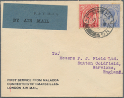 Malaiische Staaten - Penang: 1928 (5.10.), Straits Settlements KGV 12c. Blue And 6c. Scarlet Used On - Penang