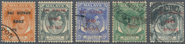 Malaiische Staaten - Penang: Japanese Occupation, 1942, Selection Of Ovpt. Varieties: 1 C. With "PE" - Penang