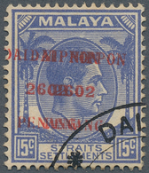 Malaiische Staaten - Penang: Japanese Occupation, 1942, 15 C. Ultramarine, Overprint Double, Used (S - Penang