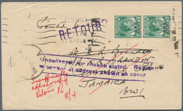 Malaiische Staaten - Penang: 1955 (17.4.), KGVI 3c. Green Vert. Pair Used On Cover From PENANG Addre - Penang