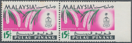 Malaiische Staaten - Penang: 1965, Orchids 15c. 'Rhynchostylis Retusa' Horiz. Pair From Right Margin - Penang