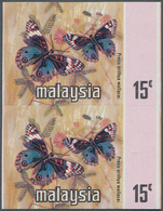 Malaiische Staaten - Penang: 1971, Butterfly 15c. 'Precis Orithya Wallacei' IMPERFORATE Vertical Pai - Penang