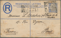 Malaiische Staaten - Perak: 1903, 5c Registered Stat. Envelope (small Stains) Uprated With 8 C Tiger - Perak