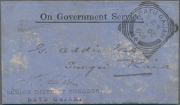 Malaiische Staaten - Perak: 1906 (27.10.), Stampless 'On Government Service' Cover Of The 'Senior Di - Perak