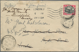 Malaiische Staaten - Perak: 1915, Letter Addressed To LONDON Franked With 4c Tiger Tied By LABU Date - Perak