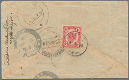 Malaiische Staaten - Perlis: 1920 Cover From PERLIS To India Franked On The Reverse By Kedah 4c. Red - Perlis