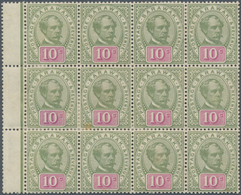 Malaiische Staaten - Sarawak: 1891, 10c. Green/purple, Block Of Twelve With Adjoining Gutters, Fresh - Sonstige & Ohne Zuordnung